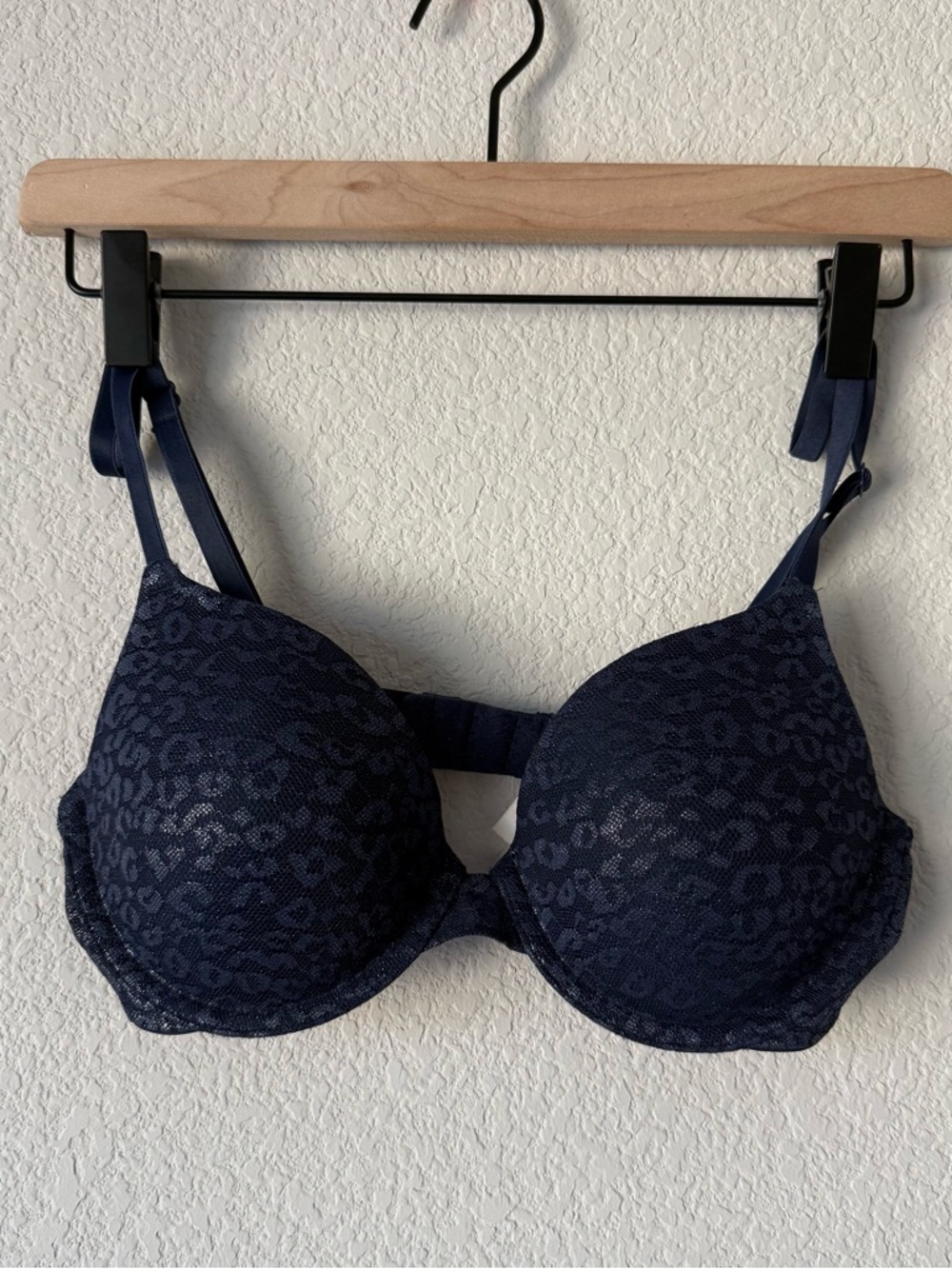 PINK Navy Leopard Print Push-Up Bra - Women Intimates